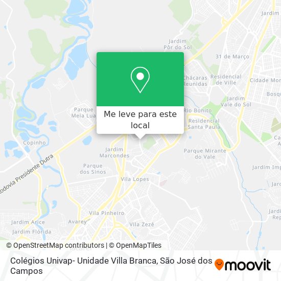 Colégios Univap- Unidade Villa Branca mapa