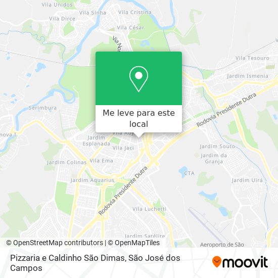 Pizzaria e Caldinho São Dimas mapa