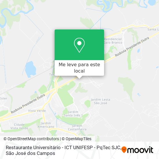 Restaurante Universitário - ICT UNIFESP - PqTec SJC mapa