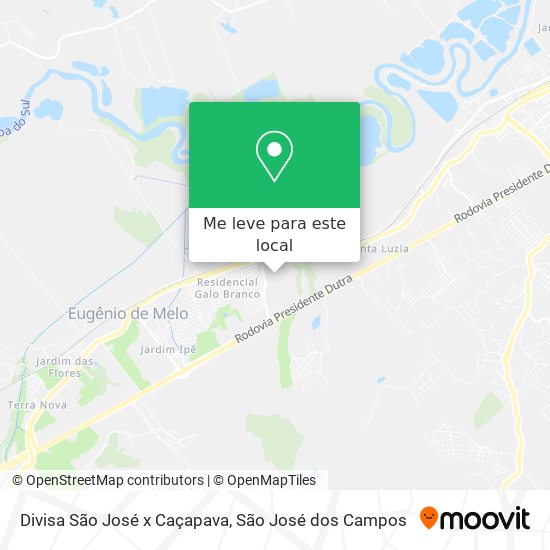 Divisa  São José x Caçapava mapa