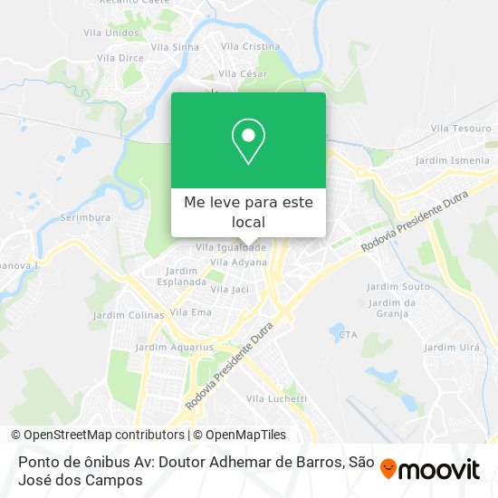 Ponto de ônibus Av: Doutor Adhemar de Barros mapa