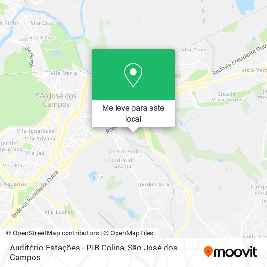 Auditório Estações - PIB Colina mapa