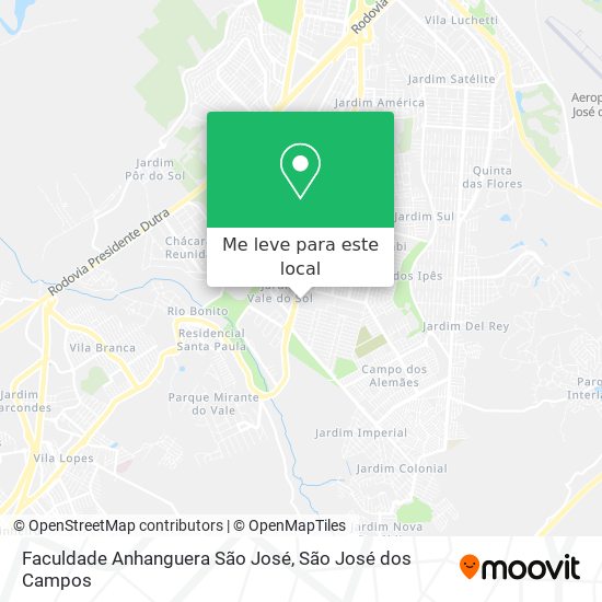Faculdade Anhanguera São José mapa