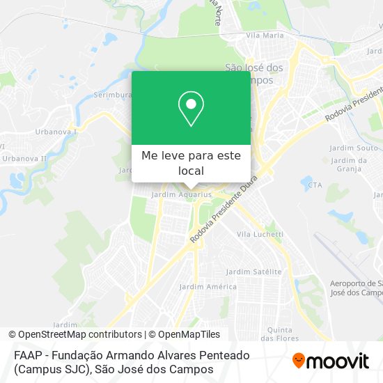 FAAP - Fundação Armando Alvares Penteado (Campus SJC) mapa