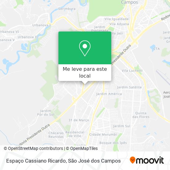 Espaço Cassiano Ricardo mapa