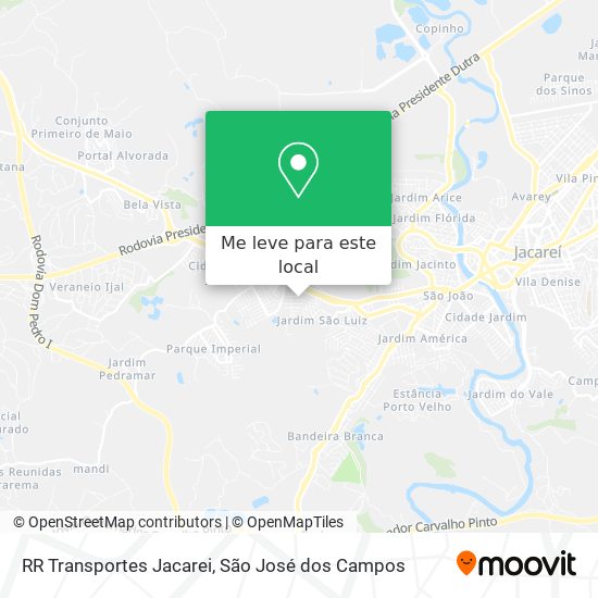 RR Transportes Jacarei mapa