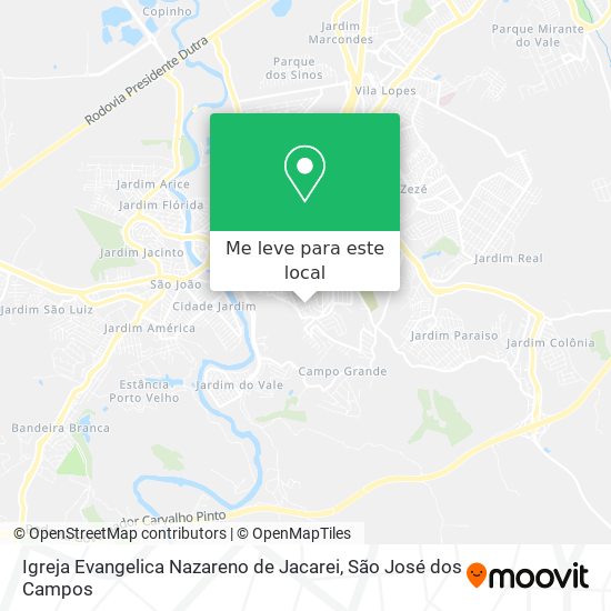 Igreja Evangelica Nazareno de Jacarei mapa