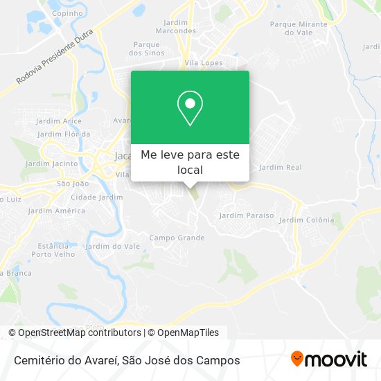 Cemitério do Avareí mapa