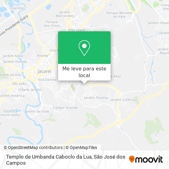 Templo de Umbanda Caboclo da Lua mapa
