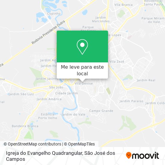 Igreja do Evangelho Quadrangular mapa