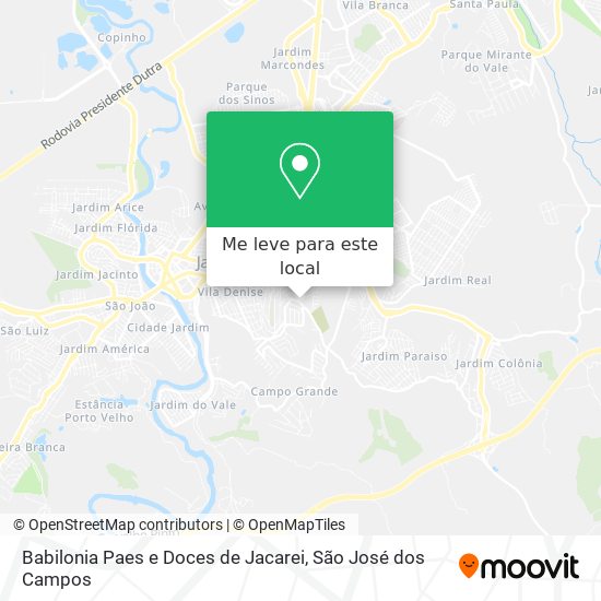 Babilonia Paes e Doces de Jacarei mapa