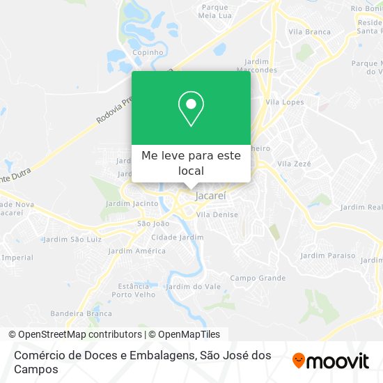 Comércio de Doces e Embalagens mapa