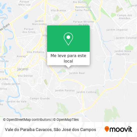 Vale do Paraiba Cavacos mapa