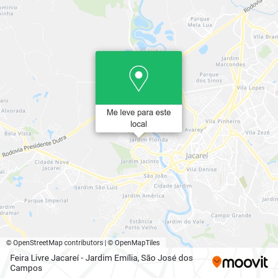 Feira Livre Jacareí - Jardim Emília mapa