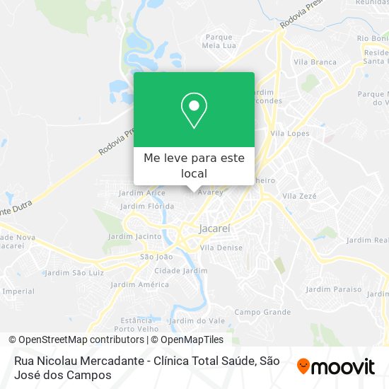 Rua Nicolau Mercadante - Clínica Total Saúde mapa