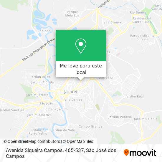 Avenida Siqueira Campos, 465-537 mapa