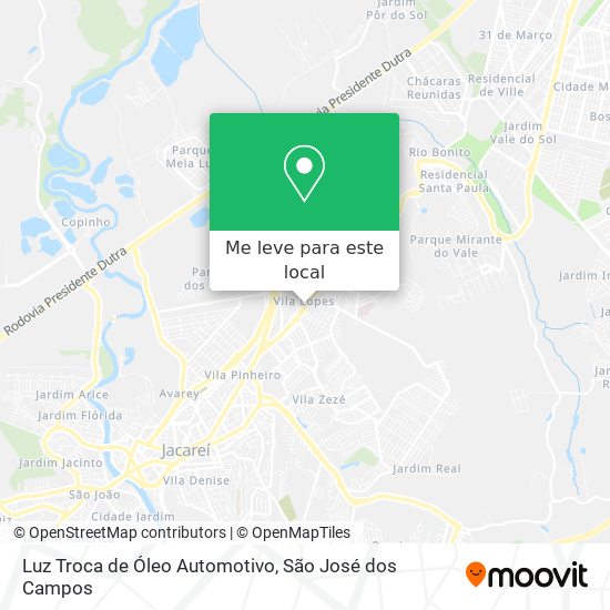 Luz Troca de Óleo Automotivo mapa