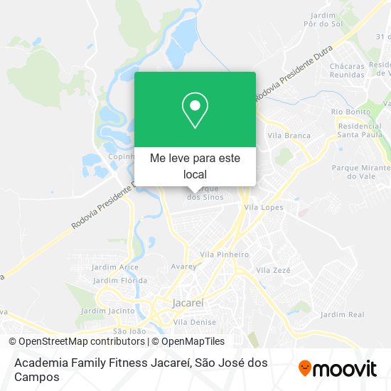 Academia Family Fitness Jacareí mapa