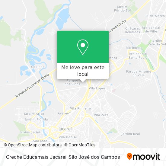 Creche Educamais Jacarei mapa