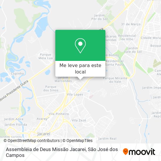 Assembléia de Deus Missão Jacarei mapa