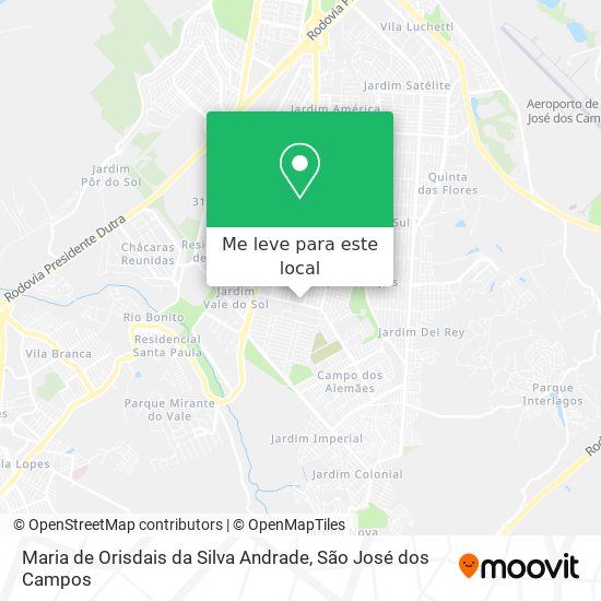 Maria de Orisdais da Silva Andrade mapa