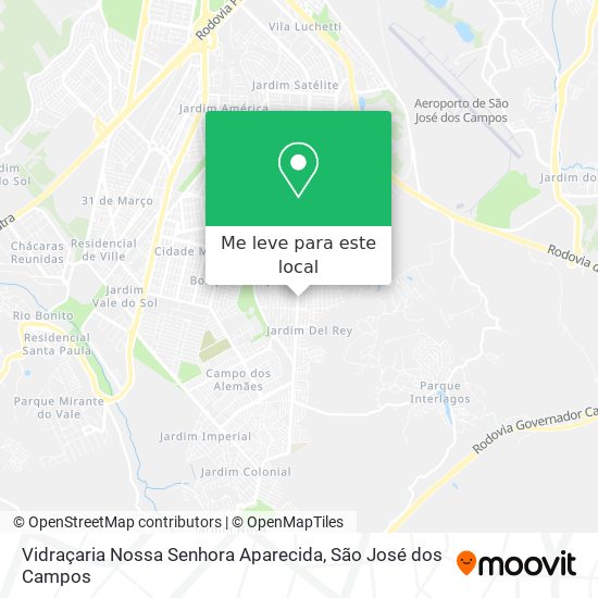 Vidraçaria Nossa Senhora Aparecida mapa