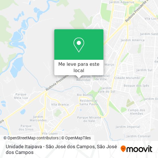 Unidade Itaipava - São José dos Campos mapa