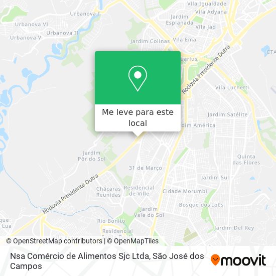 Nsa Comércio de Alimentos Sjc Ltda mapa
