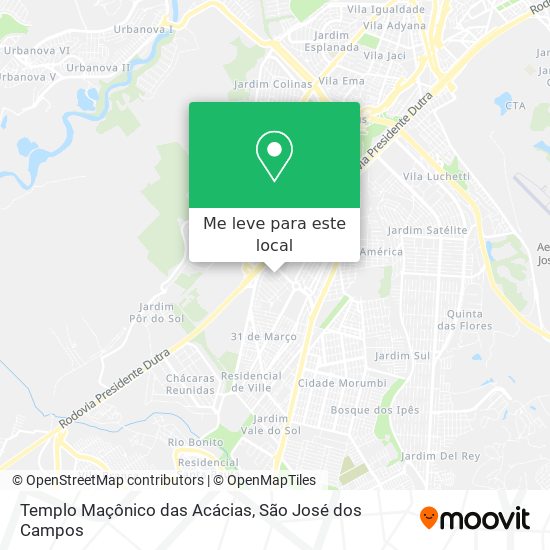 Templo Maçônico das Acácias mapa