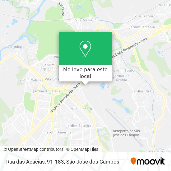 Rua das Acácias, 91-183 mapa