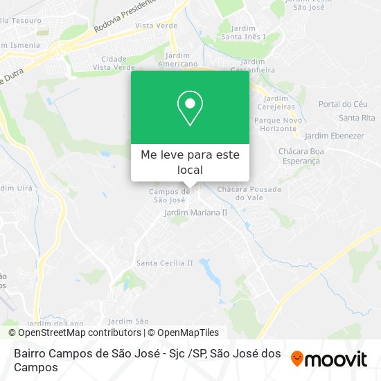 Bairro Campos de São José - Sjc /SP mapa