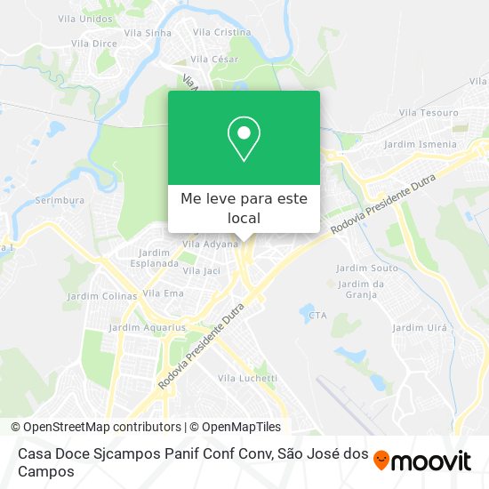 Casa Doce Sjcampos Panif Conf Conv mapa
