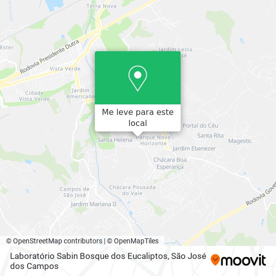 Laboratório Sabin Bosque dos Eucaliptos mapa