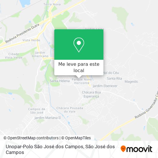 Unopar-Polo São José dos Campos mapa