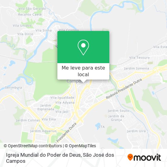 Igreja Mundial do Poder de Deus mapa