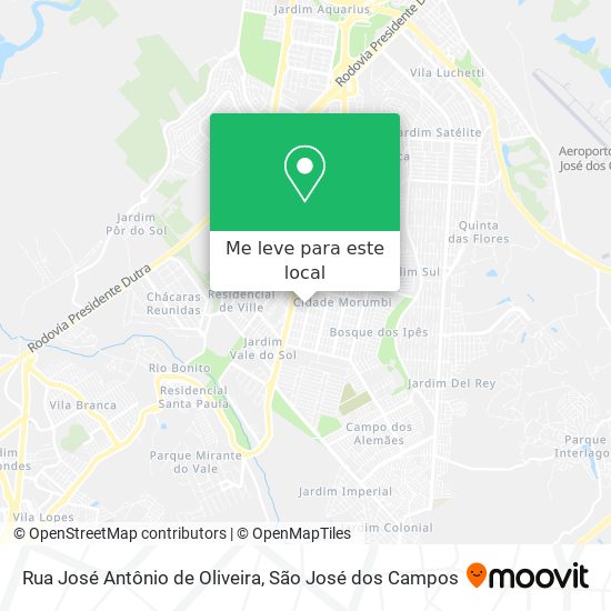 Rua José Antônio de Oliveira mapa
