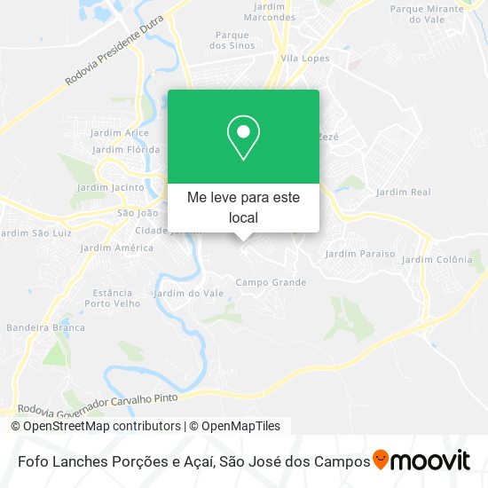 Fofo Lanches Porções e Açaí mapa