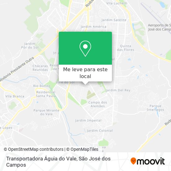 Transportadora Águia do Vale mapa