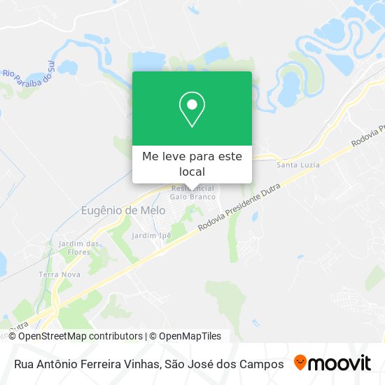 Rua Antônio Ferreira Vinhas mapa