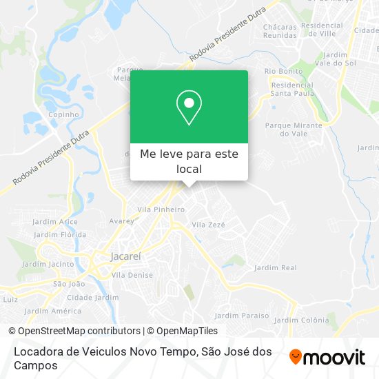 Locadora de Veiculos Novo Tempo mapa