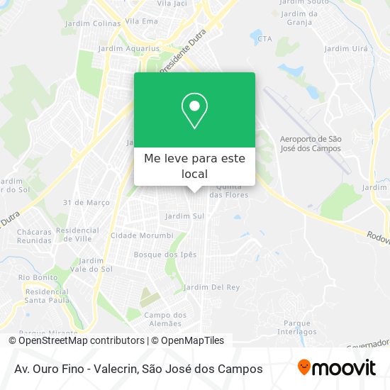 Av. Ouro Fino - Valecrin mapa