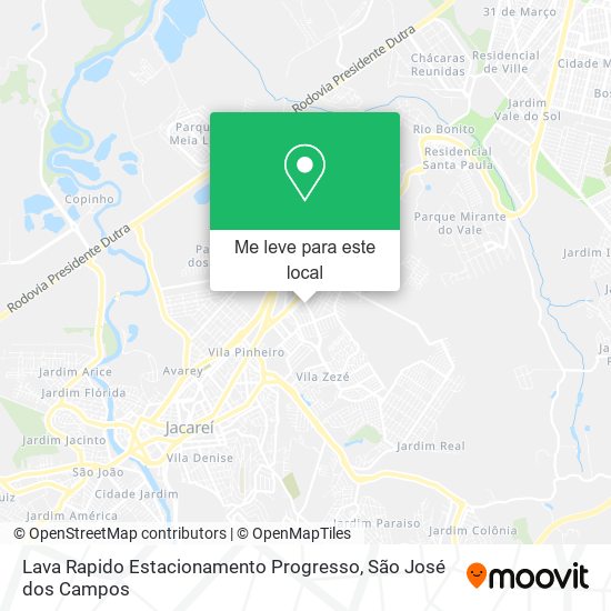 Lava Rapido Estacionamento Progresso mapa