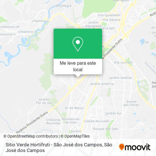 Sitio Verde Hortifruti - São José dos Campos mapa