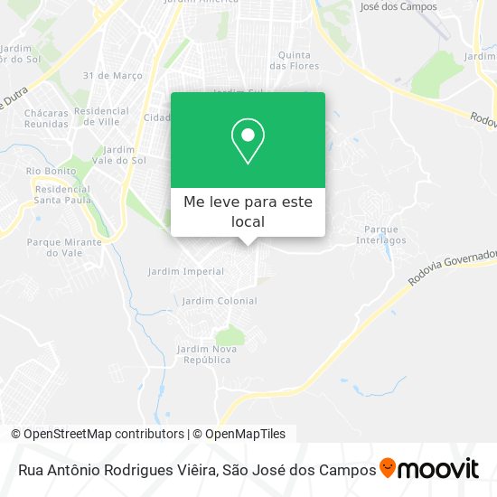Rua Antônio Rodrigues Viêira mapa