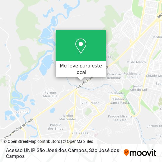 Acesso UNIP São José dos Campos mapa