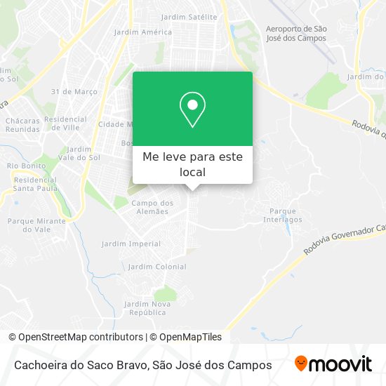 Cachoeira do Saco Bravo mapa