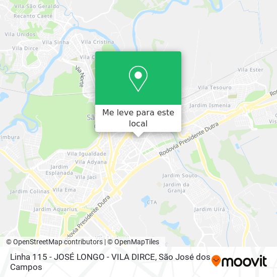 Linha 115 - JOSÉ LONGO - VILA DIRCE mapa