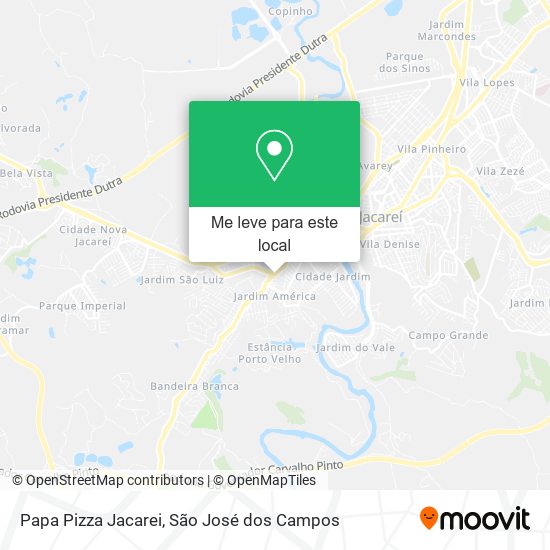 Papa Pizza Jacarei mapa