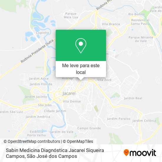 Sabin Medicina Diagnóstica Jacareí Siqueira Campos mapa