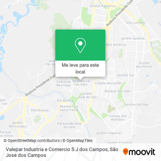 Valepar Industria e Comercio S J dos Campos mapa